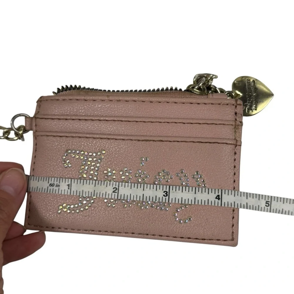 Juicy couture card holder keychain purse charm rhinestone